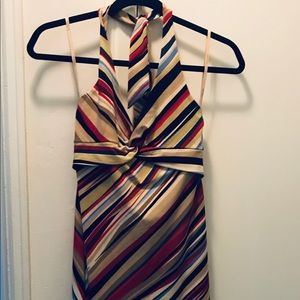 BCBGMaxAzria Multicolor Striped Halter Midi Dress